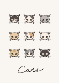 Lots of Cats -simple beige