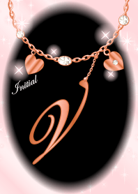 【V】イニシャル運気UP!ピンクゴールド