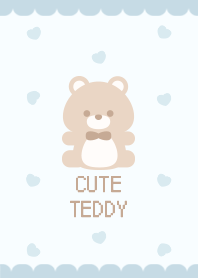Cute teddy pattern [blue/beige]