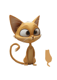 Little yellow cat walking in the city