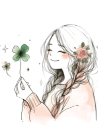 Cute Girl and a Clover V.19