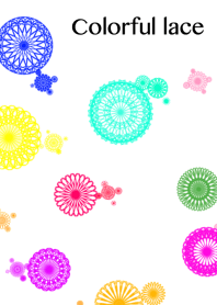 Flowers and lace ribbon -Colorful 2-