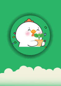 Simple White Chicken Love Green Color
