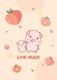 Pig Love Peach Kawaii