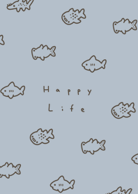 Small Shark(pattern)/blue brown