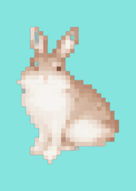 토끼 픽셀 아트 테마 그린 09