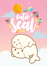 เจ้าแมวน้ำอุ๋งๆ กาแล็กซี่ สีชมพูพาสเทล