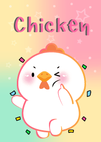 Lovely  White Chicken In Pastel Theme