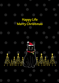 聖誕節快樂(黑色貓咪)