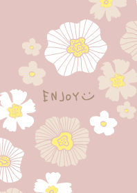 White and beige flower Slanting11 Japan