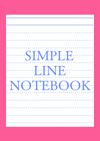 SIMPLE BLUE LINE NOTEBOOK-HOT PINK