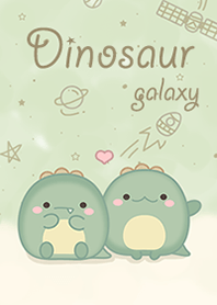 Dinosaur pastel on galaxy