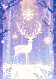 Snowflake Deer in the Purple Forest