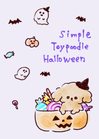 toy poodle Halloween white purple.