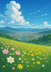 Blooming Hills Over Bright City