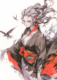 百鬼夜行圖之一-闇鴉女