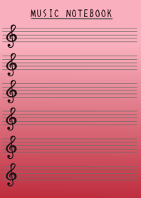 MUSIC COLOR NOTEBOOK-RED GRADATION