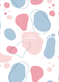Love yourself minimal pastel pink color