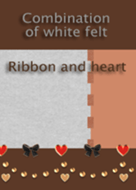 Combination of white felt(Ribbon,heart)