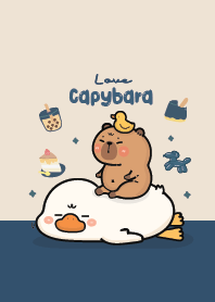 คาปิบาร่าหมามะพร้าวกับห่าน : สีน้ำเงิน