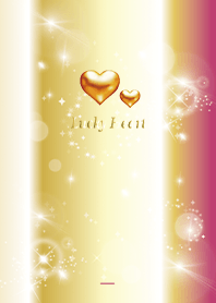 Pink : Gold heart of love luck