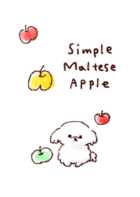 simple maltese apple white blue.