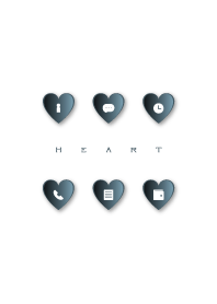 BLUE GRAY HEART -white-