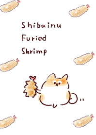 Shiba Inu Fried Shrimp White blue.
