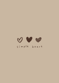 Simple heart/beige&brown