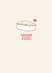 simple Abalone sushi beige heart