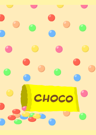 I wanna eat chocolate on light yellow