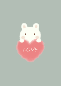 mokomoko heart -rabbit- green