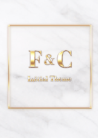 [ F&C ]  Initial Theme Gold White