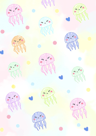 colorful cute jellyfish