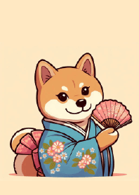 Shiba in Kimono