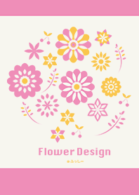 Flower Design-イエローピンク-@ふっしー