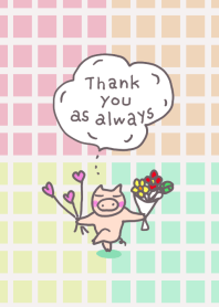 Cute pig expresses gratitude01