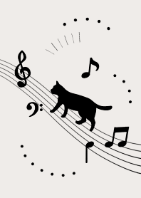 Cats and musical notes.