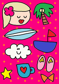 ALOHA GIRL x pink (blue)