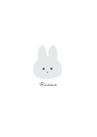簡單的兔子 灰色 白色
