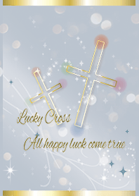 Beige & Blue / Cross calling for luck