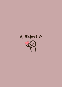 ハート＆ニコニコマーク/くすみピンク