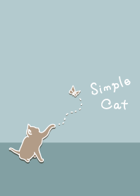 シンプル ネコ ～ 青緑