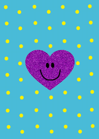 Purple glitter heart x blue dot