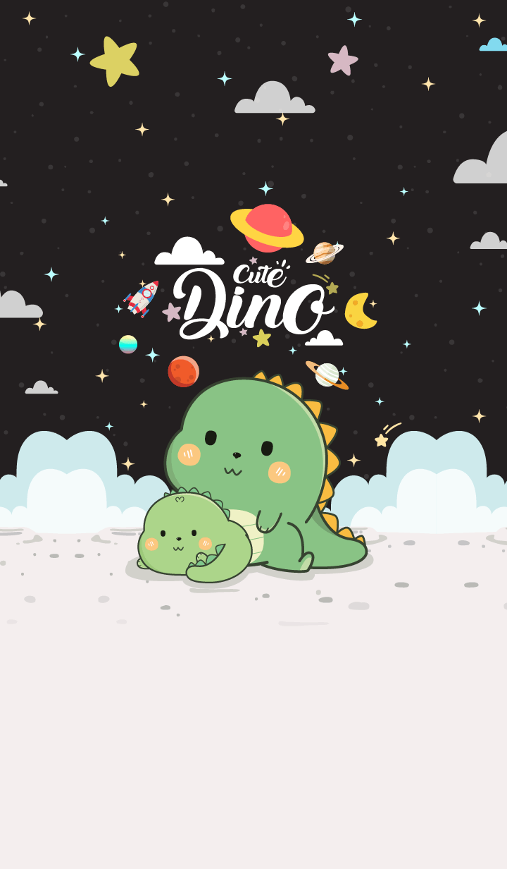 Dinosaur Cute Black