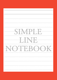 SIMPLE GRAY LINE NOTEBOOK/RED