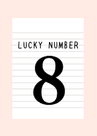 LUCKY NUMBER 8 NOTEBOOKj-LIGHT PINK