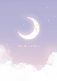Cloud & Crescent Moon  - Gray & Purple 3