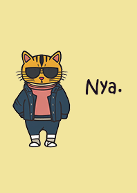 Cat in stylish shades and attire.