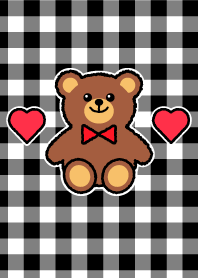 Gingham plaid & Teddy bear